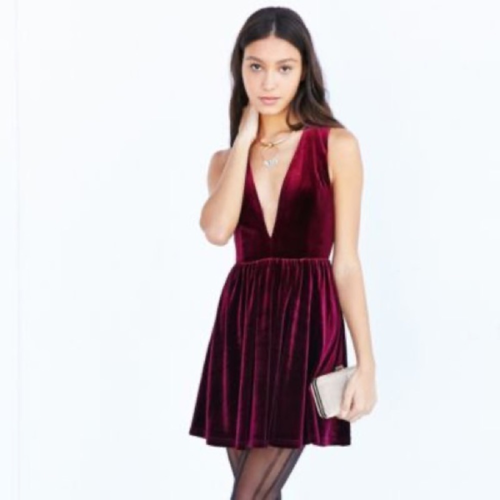 Lucca Couture Plunge Velvet Dress